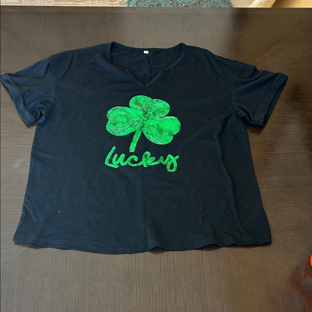 Black Lucky Clover Women's Top